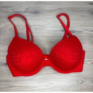 Victoria's Secret Pink Wear Everywhere T-Shirt Bra Lace Animal‎ Print 32C